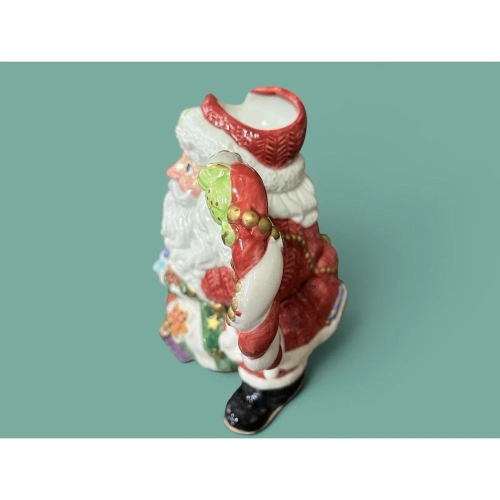 Fitz & Floyd Sugar Plum Santa Claus Pitcher Christmas Ceramic Holiday Serving